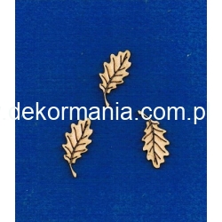 Listki, liście   dębu  komplet  3szt  / długość listka 3cm , listek 3cm